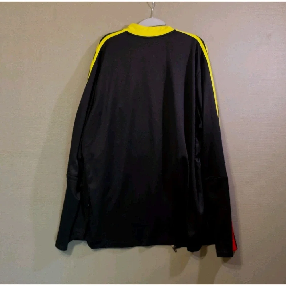 Adidas Primegreen Aeroready Track Jacket Mens 2XL Black Red Yellow Full Zip Y2K